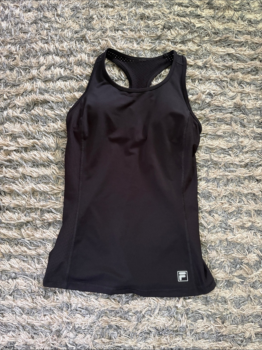 Fila Women's Black Racerback Athletic Tank Removable Pads